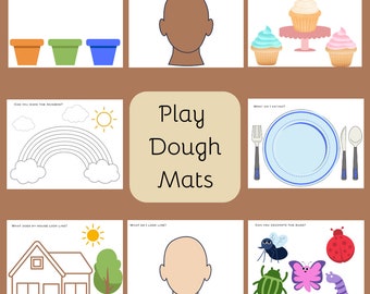 Playdough Mats for Play Dough Activities Bundle Playdough Scenes Creative Playdoh Art for Kids Blank Face Nature Scene and Bug Designs