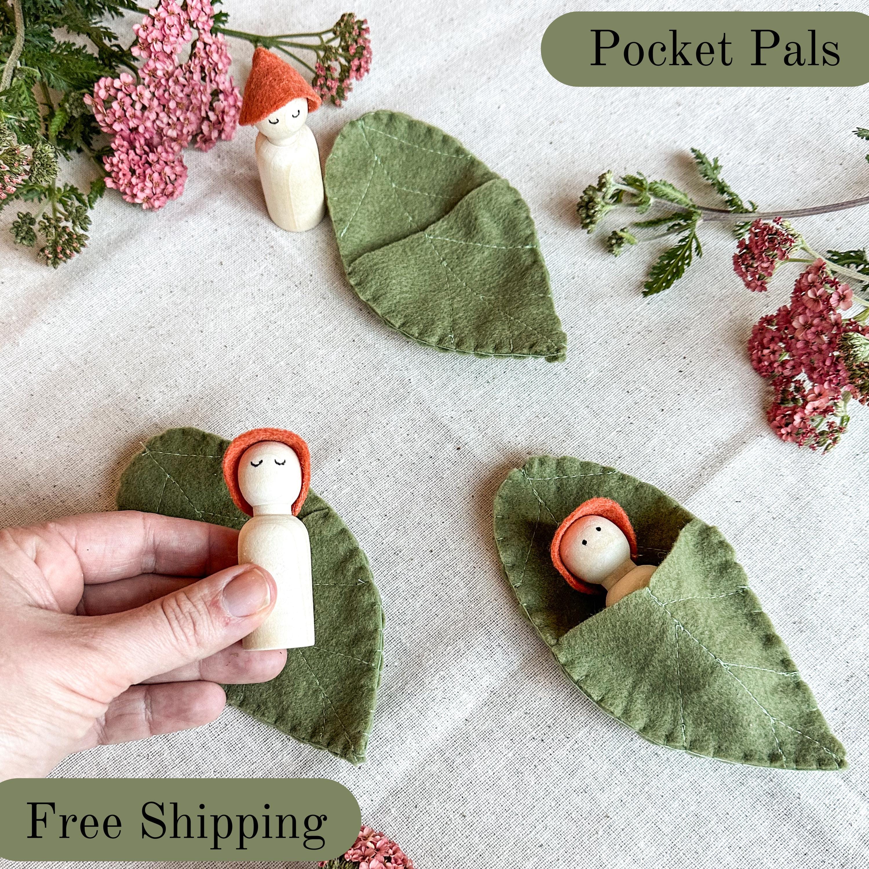 Leaf Pocket Pals Waldorf Toys Pocket Baby for Kids Montessori Toys Quiet Time Play Waldorf Inspired Gifts for Toddlers Screen Free