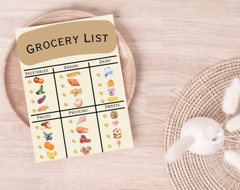 Pretend Play Grocery List Play Kitchen Accessories for Kids Play Kitchen Grocery Checklist Aesthetic Play Kitchen Imaginative Play