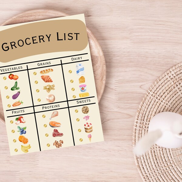 Pretend Play Grocery List Play Kitchen Accessories for Kids Play Kitchen Grocery Checklist Aesthetic Play Kitchen Imaginative Play