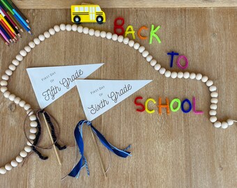 1st Day of School Pennant Flag Back to School Banner Picture Props PreK Through 6th Grade Fun Photo Props Cute Decorative Flags for Photos