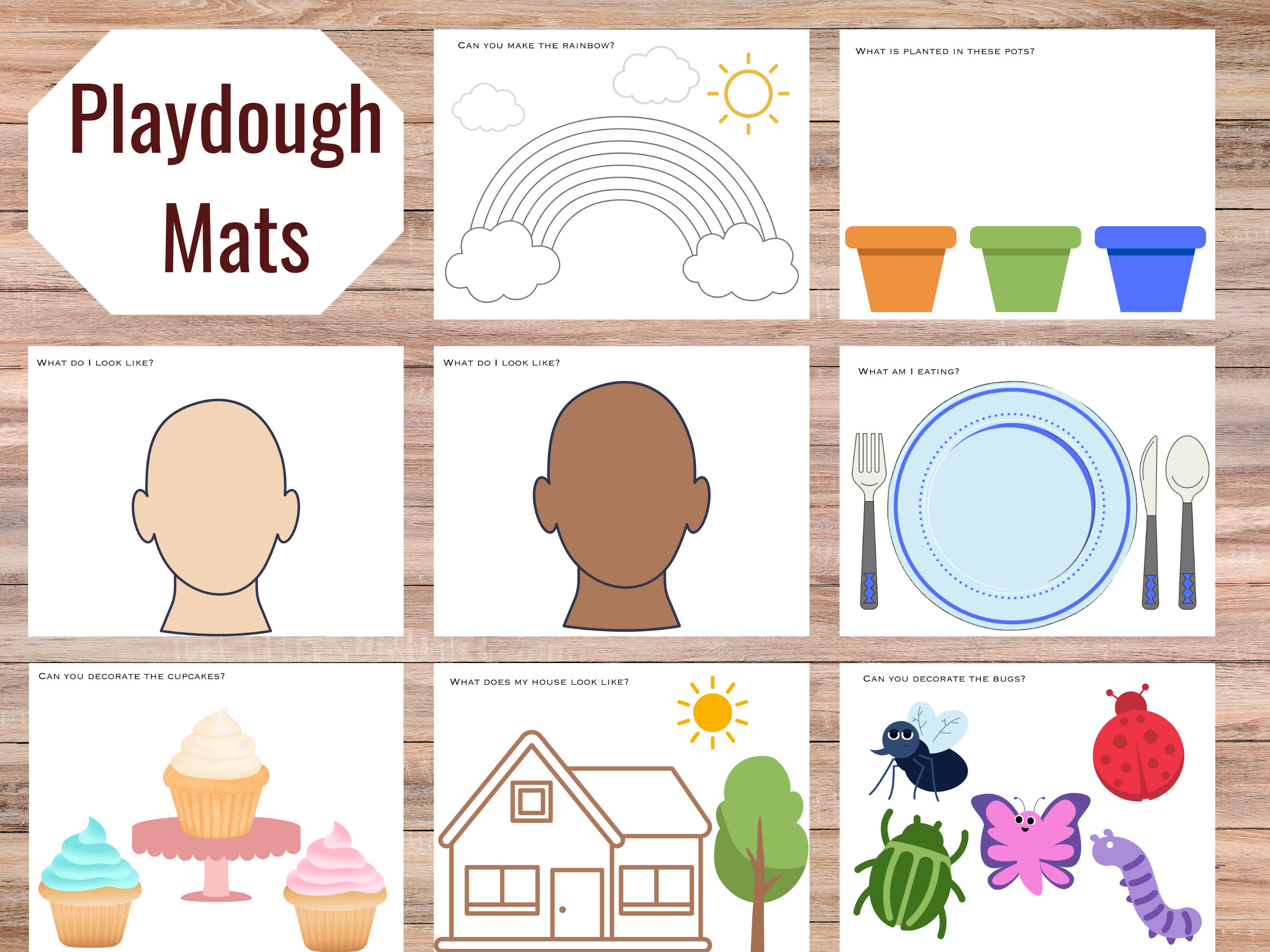 Playdough Mats for Play Dough Activities / Bundle Playdough Scenes