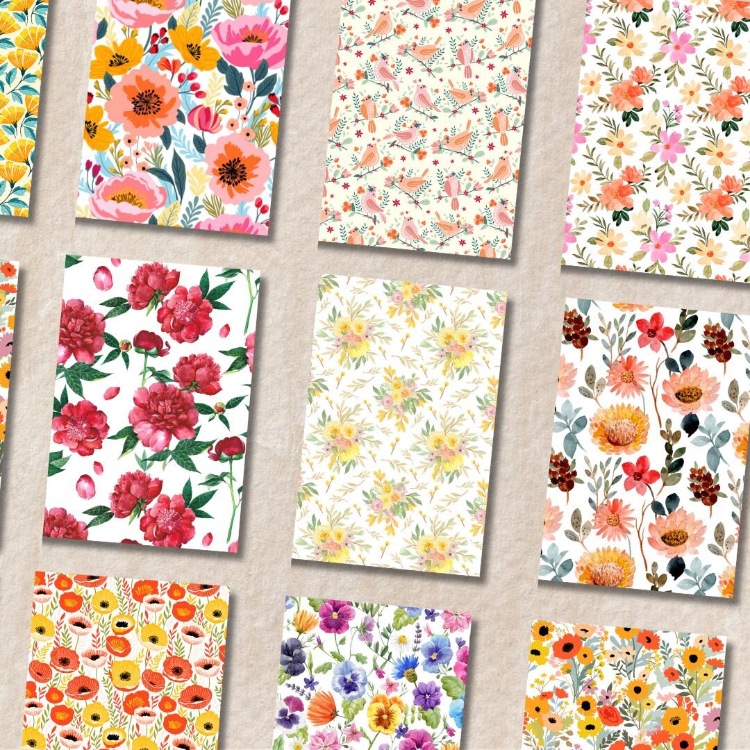 Floral Notecards Flower Design Greeting Cards Blank Note Cards for ...