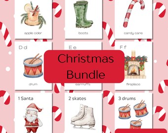 Christmas ABC & Number Flashcards Bundle (Digital Download)