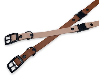 Double buckle custom biothane dog collar | traditional buckle with quick release