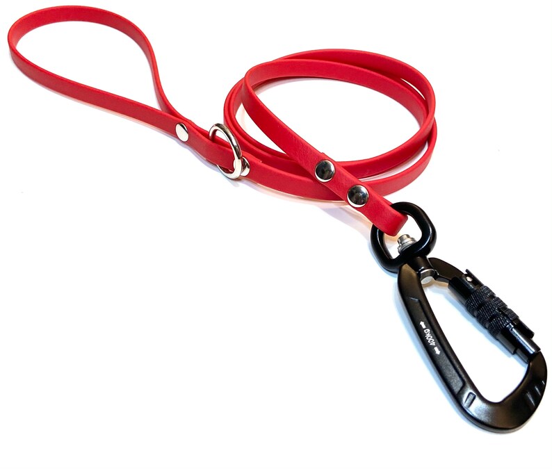 Super Heavy Duty BioThane Clamping Leash For Dogs - Center Buckle, Made In Germany