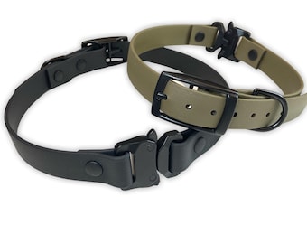 Safe lock double buckle custom biothane dog collar | traditional buckle with safety lock side release