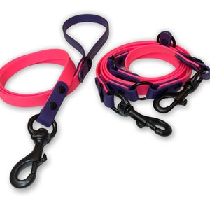 Two tone Custom biothane dog leash image 6