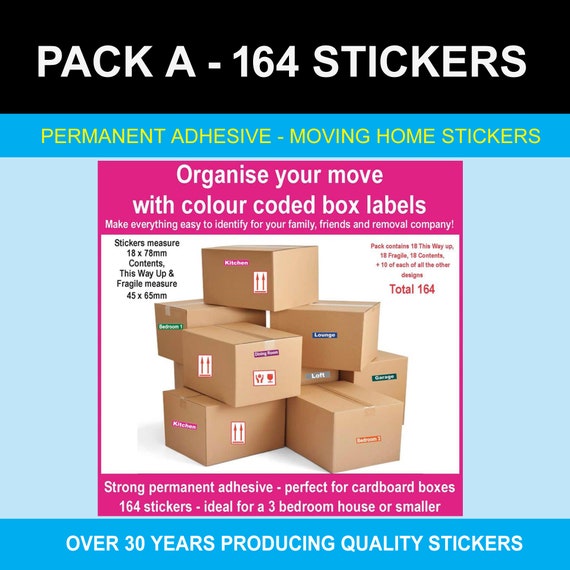Pack A 164 Home Moving Stickers - Etsy