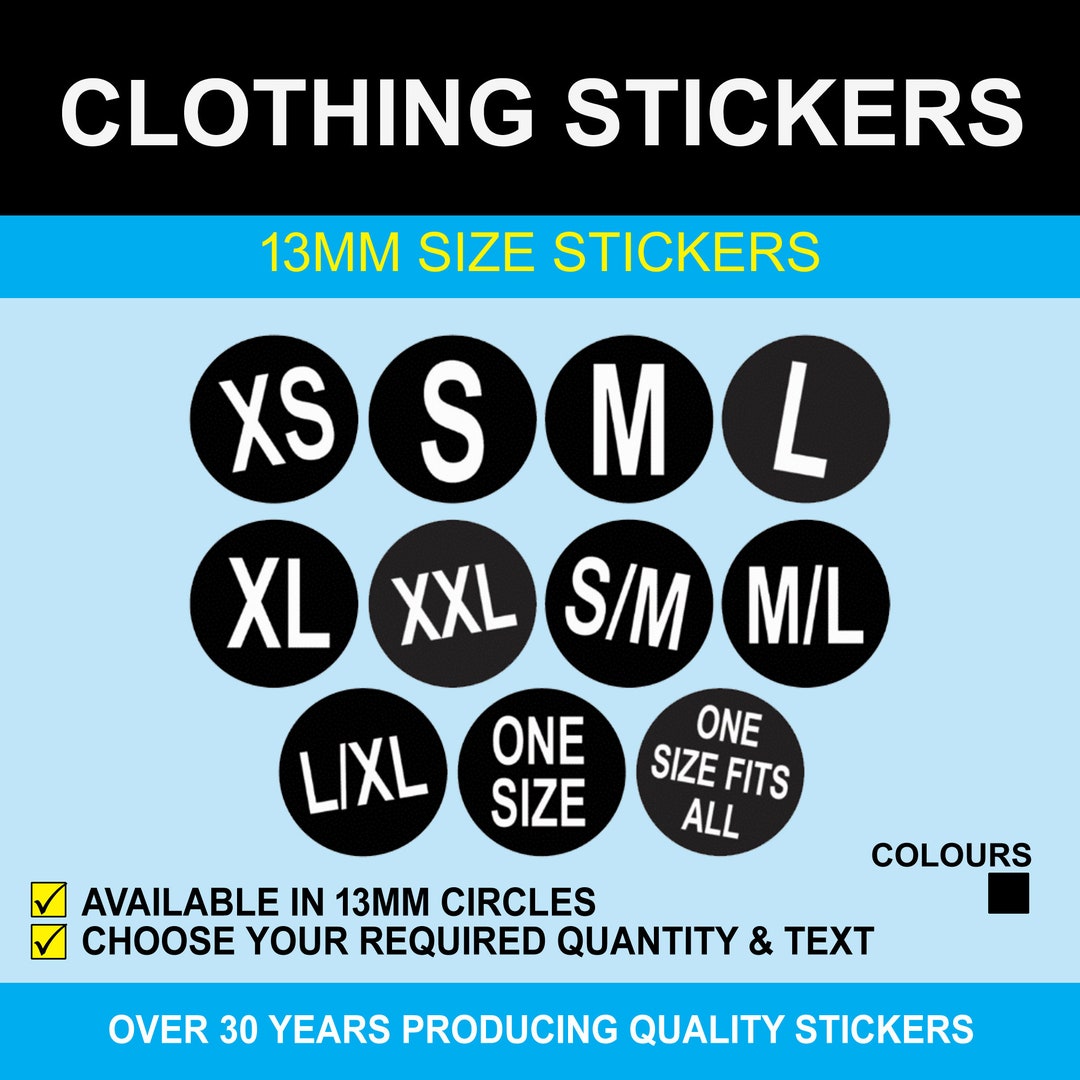 13mm Size Stickers - Black - Etsy