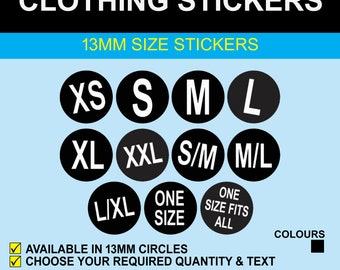 13mm Size Stickers - Black
