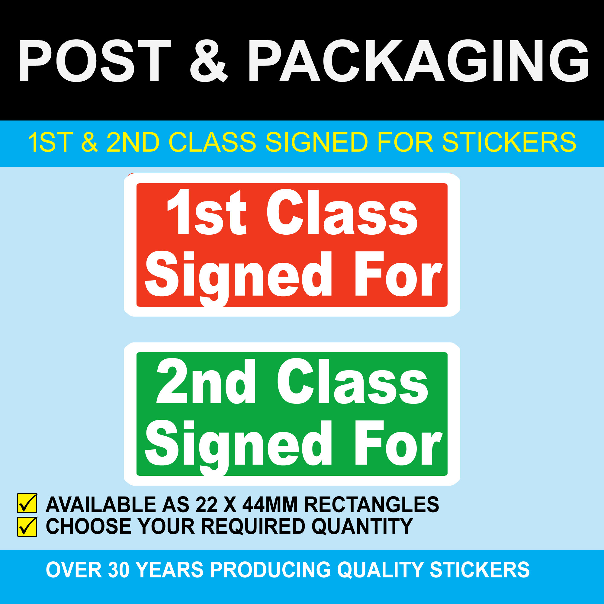 1st & 2nd Class Signed For Postal Stickers Etsy