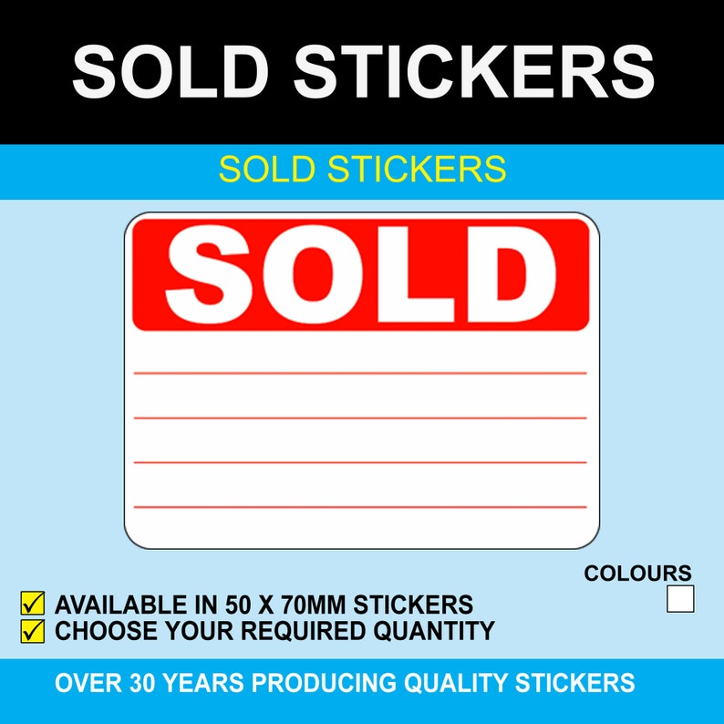SOLD 50 X 70mm Stickers - Etsy