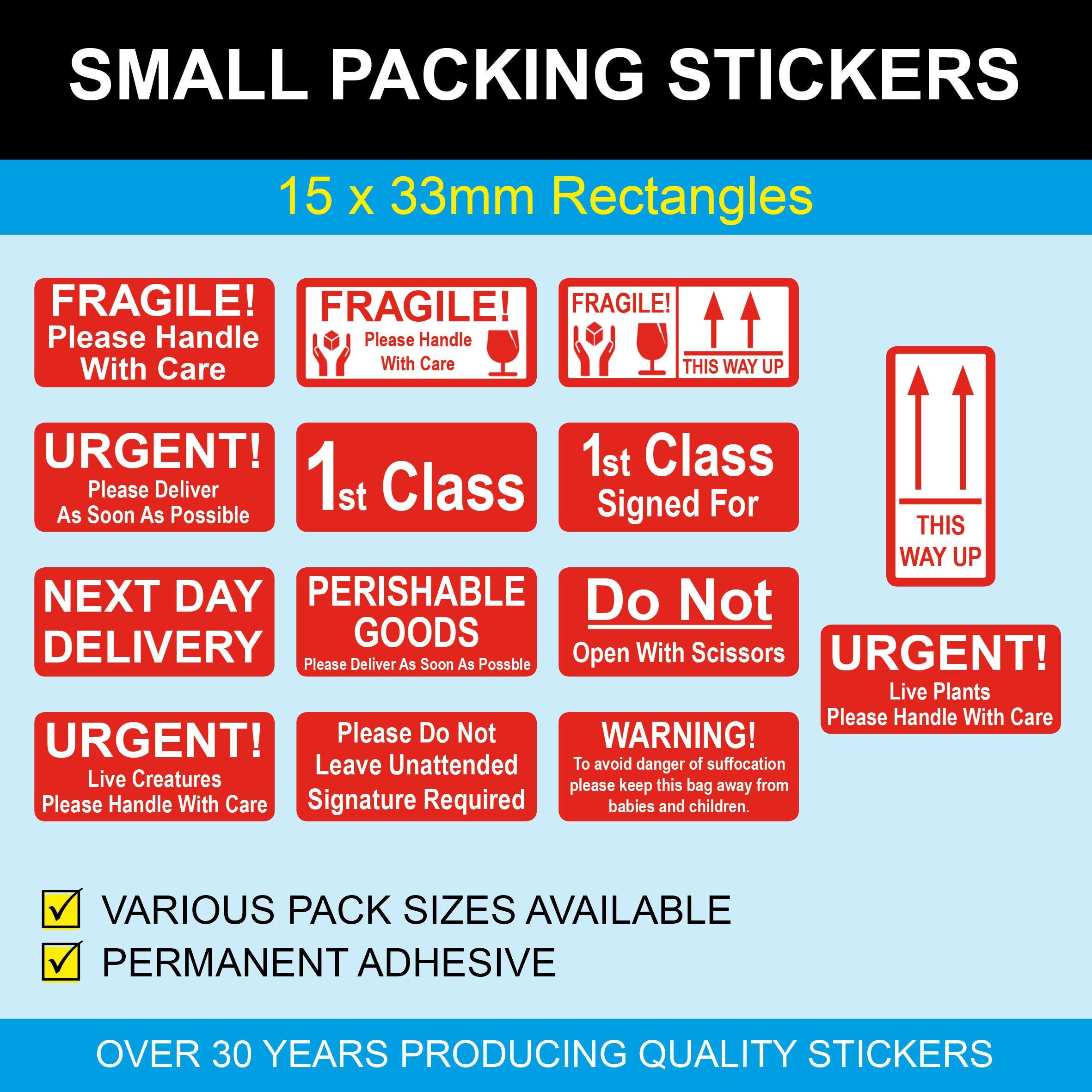 15 X 33mm Small Packing Labels Etsy UK