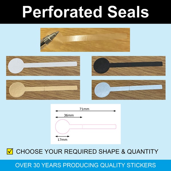 Lollipop Shaped Tamper Proof Seals With Perforation