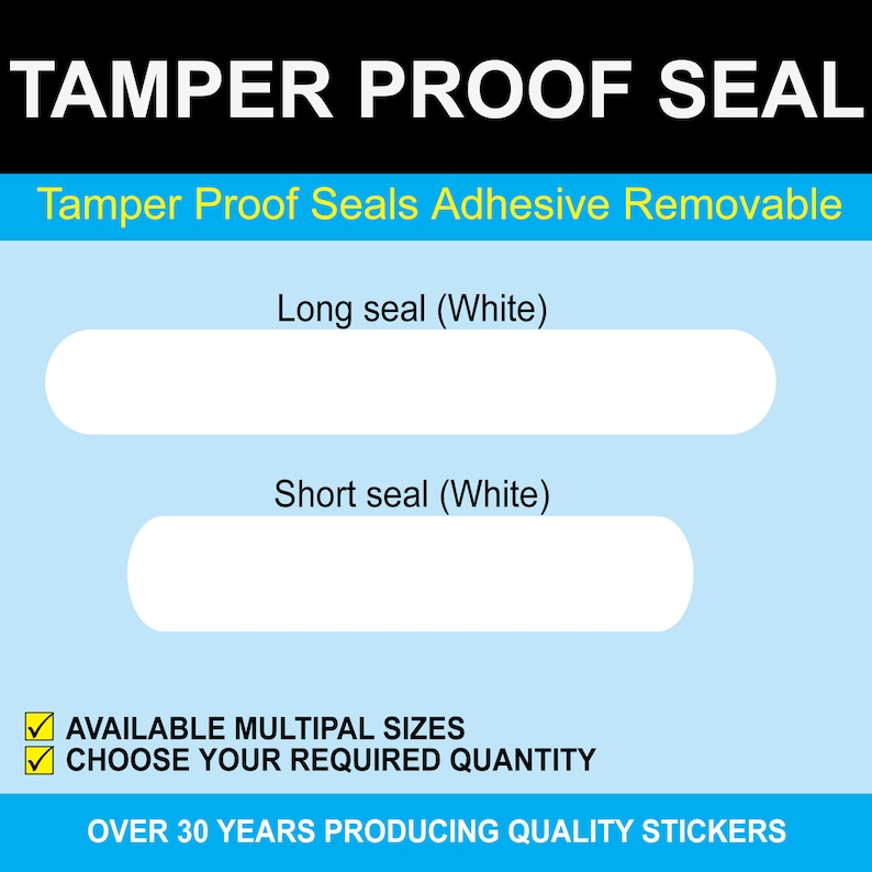 Tamper Proof Seals Adhesive Removable Etsy