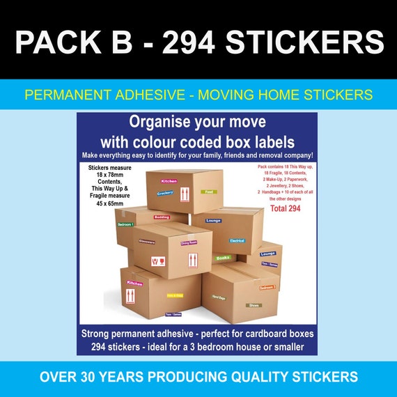 Pack B 294 Home Moving Stickers - Etsy