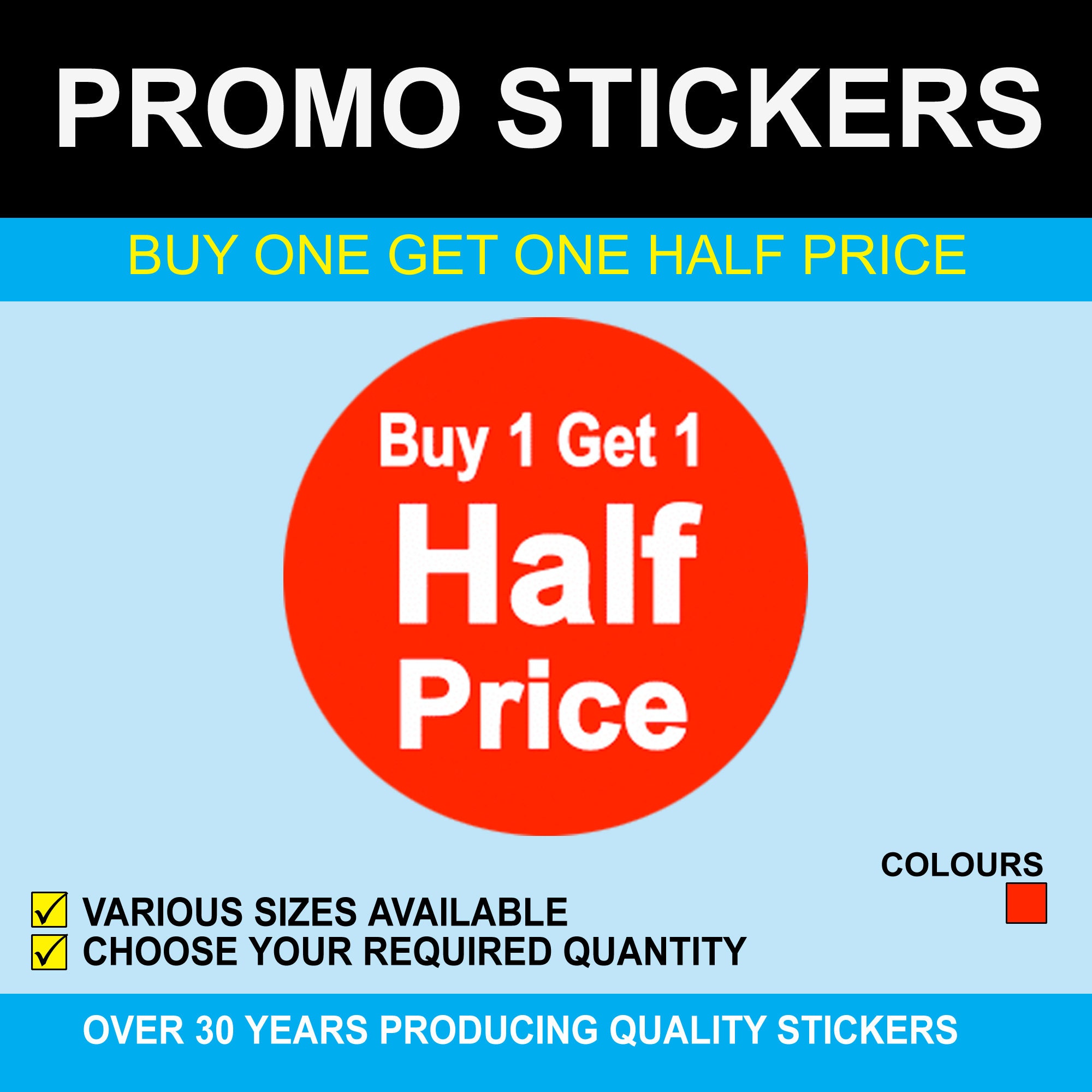 Buy One Get One Half Price Stickers Available in 6 Sizes Etsy