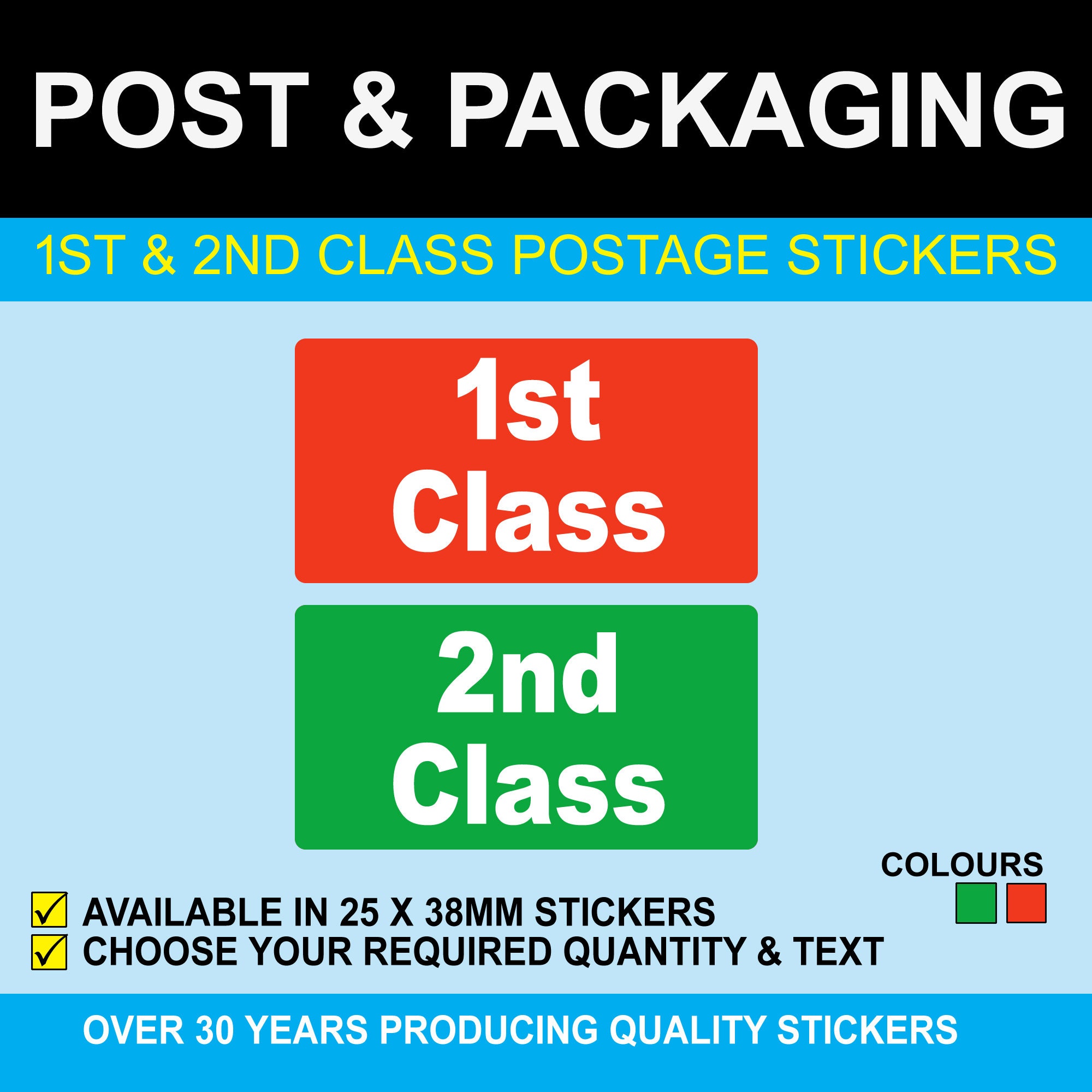 1st & 2nd Class Postal Stickers