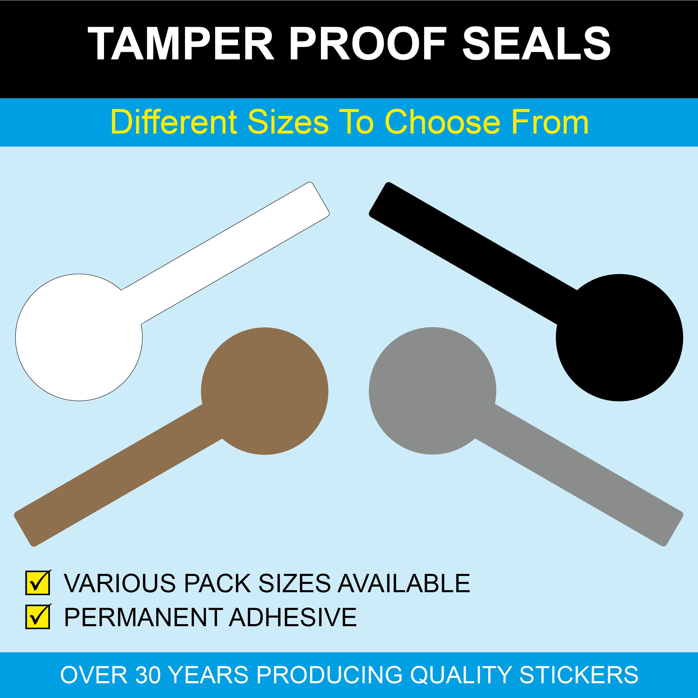 Lollipop Shaped Tamper Proof Seals - Clear