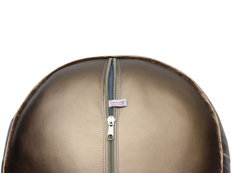 Moroccan Pouffe Pouf Ottoman Footstool in Metallic Bronze Faux Etsy