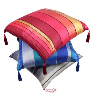 Cojín de suelo marroquí cojín cubierta azul Sabra rayas de | Etsy