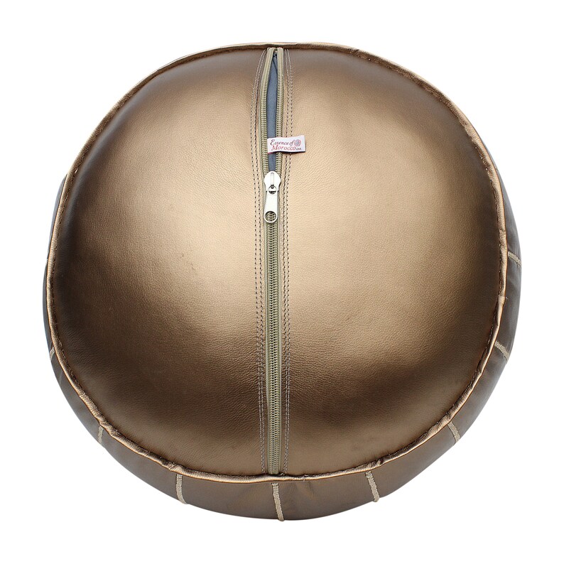 Moroccan Pouffe Pouf Ottoman Footstool in Metallic Bronze Faux Etsy