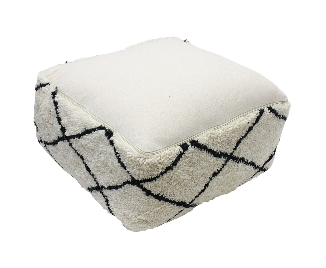 Marroquí Beni Ourain Rug POUF Pouffe Extra Grande X.L. Cojín | Etsy