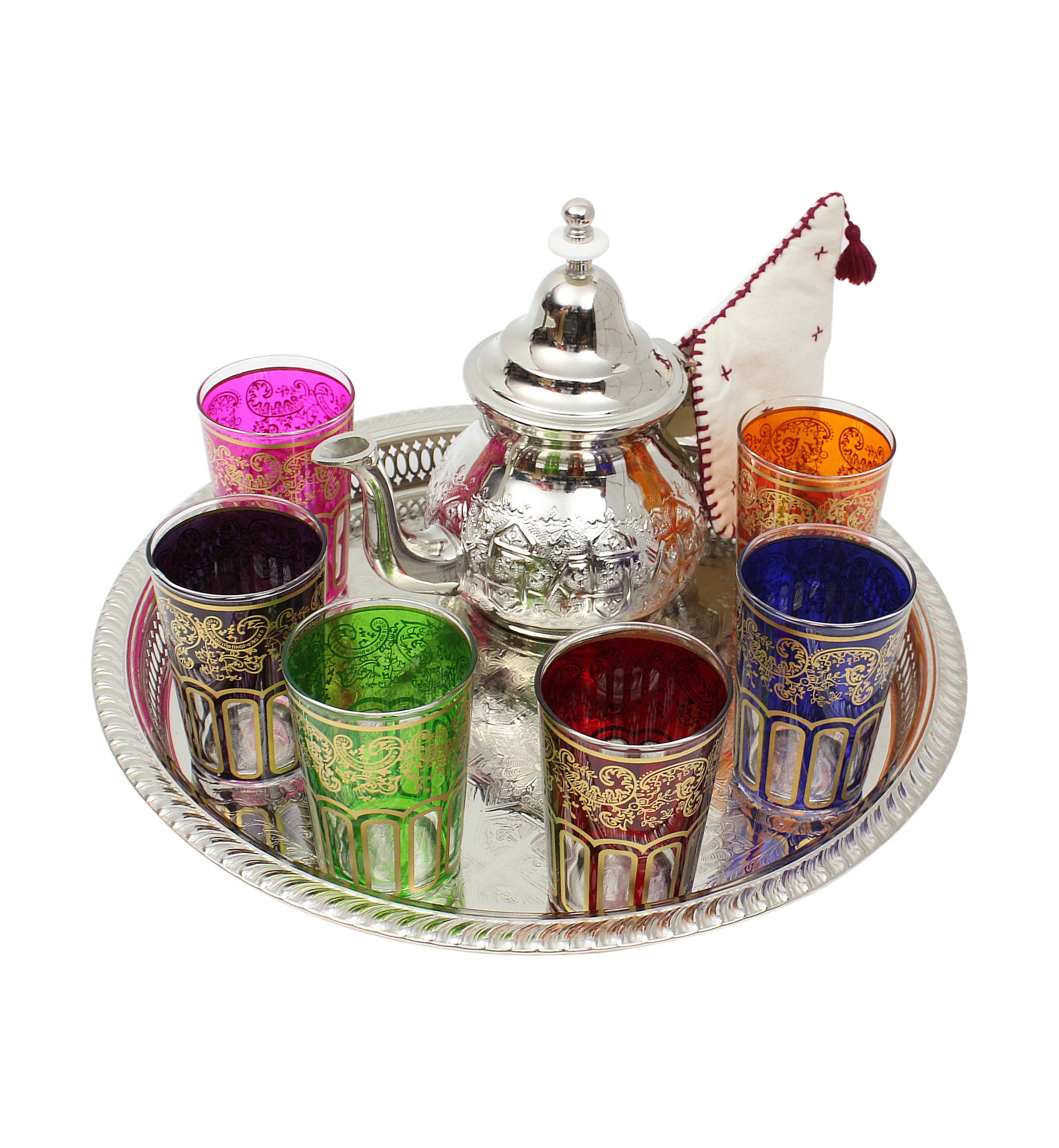 Moroccan Tea Glasses Multicoloured Gold Beautiful Classical Etsy Uk