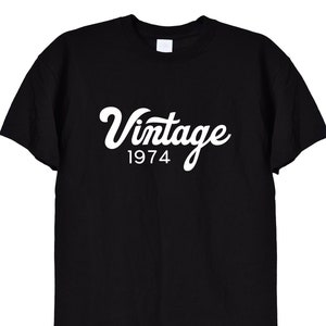 Camiseta de aniversário vintage de 1974, presentes engraçados de aniversário para homens ou mulheres, mãe, pai, avô, presente retrô vintage para homens velhos, 49º, 48º, 47º, 581