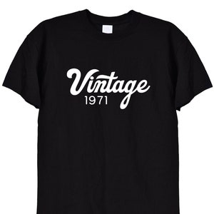 Camiseta de aniversário vintage de 1971, presentes engraçados de aniversário para homens ou mulheres, mãe, pai, avô, presente retrô vintage para homens velhos, 52º, 51º, 50º, 584