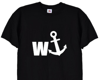 W Anchor Funny Sailing Yachting T Shirt, Cool W*nker Boat Fishing Themed Pun Humour Tshirt Top Tee for Yacht Sailors Sailing Gifts Ideas, 17