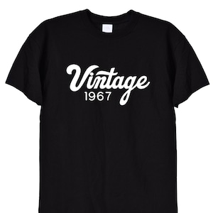 Camiseta de aniversário vintage de 1967, presente engraçado para comemoração de aniversário, camiseta feminina, mãe, avô, camiseta retrô para homens velhos, 55º, 54º, 56º, 588