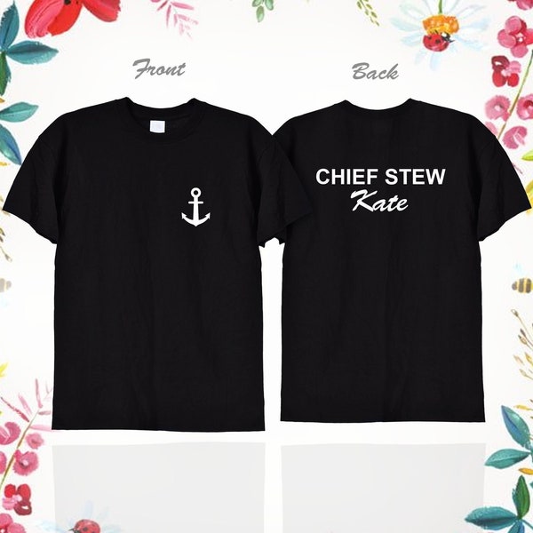 Personalised Yachting Group T Shirts, Funny Below Deck Themed Party Top With Customised Name On Back, Sailing Sailor Yacht Crew Theme, 551