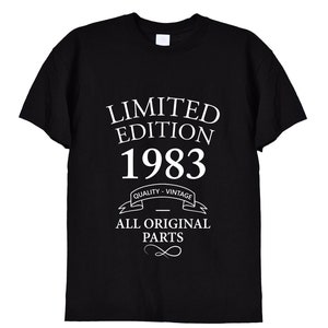 Camiseta de presente de aniversário de edição limitada de 1983, presentes engraçados de aniversário para homens ou mulheres, mãe, pai, avô, homens velhos vintage, 40º, 41º, 42º, 570