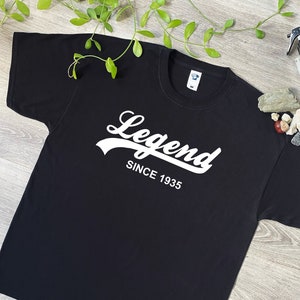 Legende sinds 1935 T-shirt - Zacht katoenen T-shirt of hoodie - Verjaardag, Vaderdag, Kerstcadeau - Tee Top Cadeau voor opa, papa, 728