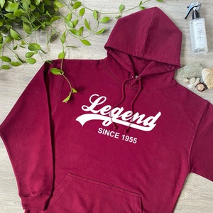 Legend seit 1955 Hoodie - Weicher Baumwollpullover Pullover - Geburtstag, Vatertag, Weihnachtsgeschenk - Geschenk für Opa, Opa, Bruder, 748