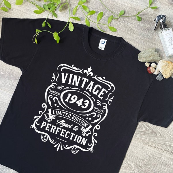 1943 Birthday T Shirt - Funny Vintage Birth Date Bday Top - Cool Gift Tee Ideas for Grandad, Dad, Mum, Father's Day, 669