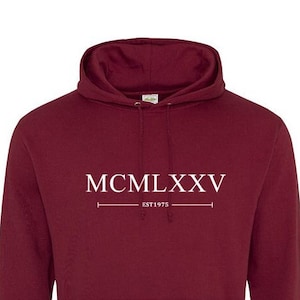 1975 römische Ziffern Hoodie Pullover - Unisex - Warm & Cozy Baumwolle - Geburtstagsgeschenk - 520
