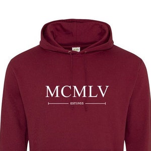1955 Römische Ziffern Hoodie Pullover - Unisex - Warm & Cozy Baumwolle - Geburtstagsgeschenk - 540