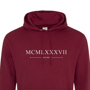Moletom com capuz de numerais romanos de 1987, aniversário legal masculino ou feminino 35º 36º 37º meados dos anos trinta, ideia com capuz, moletom original, 507