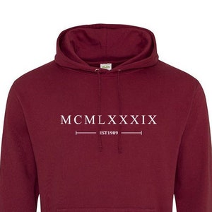 1989 Roman Numerals Hoodie, Cool Verjaardag Mens of Womens 33e 34e 35e Mid Thirties Hoody Idee, Originele Trui T-Shirt Sweatshirt, 505