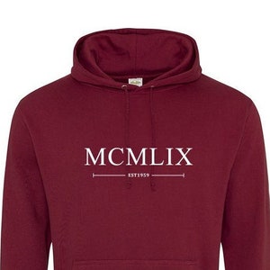 1959 Römische Ziffern Hoodie Pullover - Unisex - Warm & Gemütlich Baumwolle - Geburtstagsgeschenk - 536