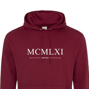 1961 Römische Ziffern Hoodie Pullover - Unisex - Warm & Gemütlich Baumwolle - Geburtstagsgeschenk - 534