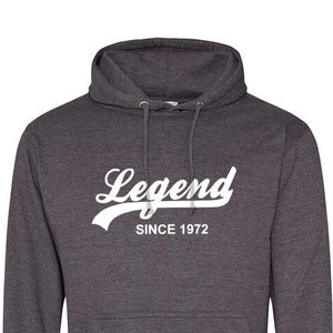Legend seit 1972 Hoodie - weicher Baumwoll Pullover Pullover - Geburtstag, Vatertag, Weihnachtsgeschenk - Geschenk für Opa, Papa, Bruder, 765