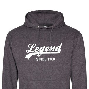 Legend seit 1960 Hoodie - weicher Baumwollpullover Pullover - Geburtstag, Vatertag, Weihnachtsgeschenk - Geschenk für Opa, Papa, Bruder, 753