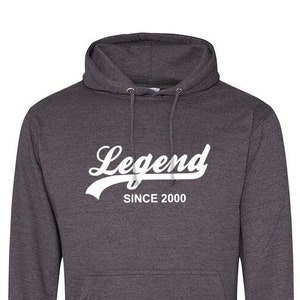 Leyenda desde 2000 sudadera con capucha - jersey de algodón suave - cumpleaños, graduación, regalo de Navidad - presente para nieto, sobrino, hermano, 793