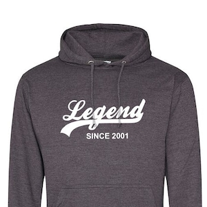 Legende seit 2001 Hoodie - Weicher Baumwollpullover Pullover - Geburtstag, Abschlussfeier, Weihnachtsgeschenk - Geschenk für Enkel, Neffe, Bruder, 794