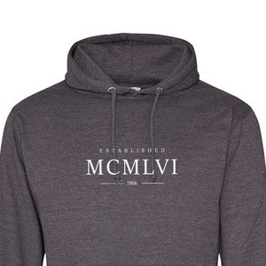 Etablierte 1956 Hoodie - Römische Ziffern Geburtstag Weicher Baumwolle Pullover Pullover - Weihnachtsgeschenk - Tee Top Geschenk für Opa, Dad - 865