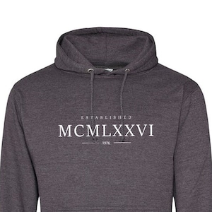 Opgericht 1976 Hoodie - Romeinse cijfers Verjaardag Zachte Katoenen Pullover Jumper - Kerstcadeau - Tee Top Cadeau voor opa, papa - 885